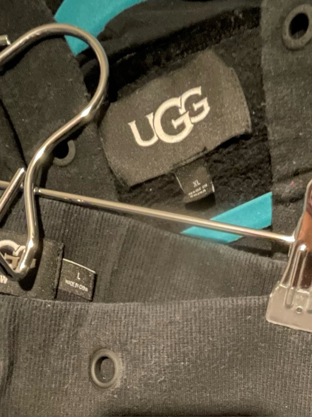 UGG Black vneck hoodie (XL) and Jogger Pants (L) SET - Picture 3 of 9